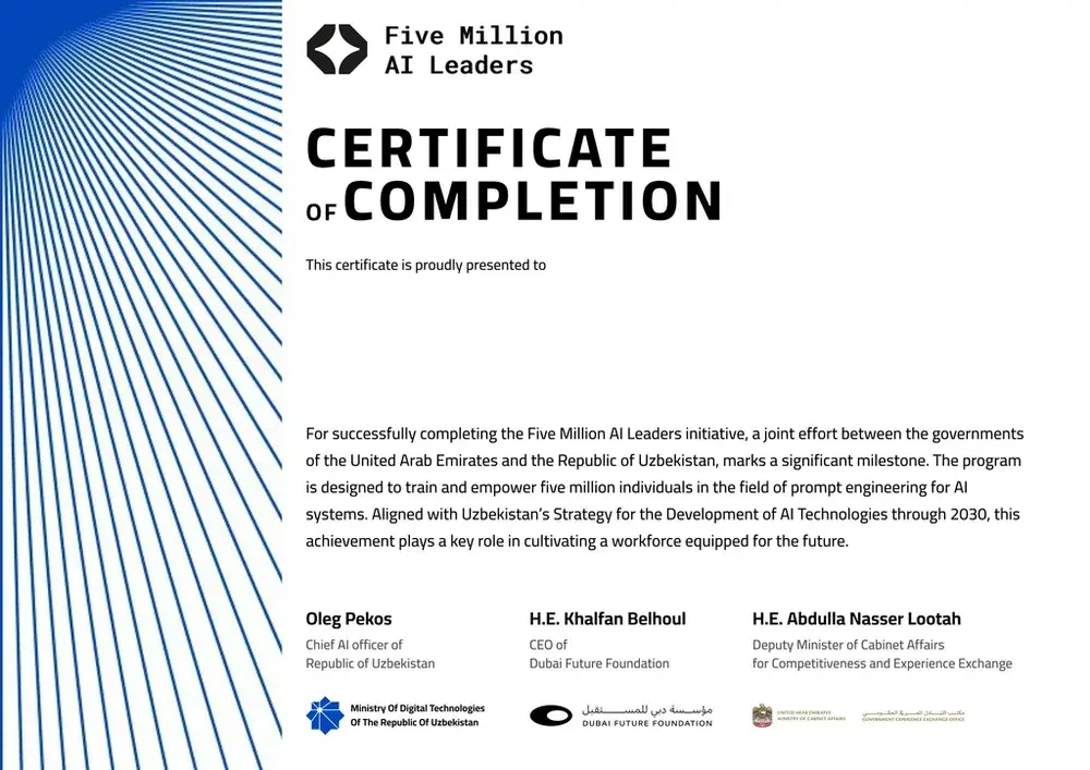 Five Million AI Leaders — UAE & Uzbekistan — Prompt Engineering for AI